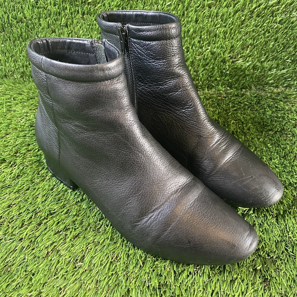 Shoe the Bear Copenhagen Womens 38 / US 7 Rose Puff Black Leather‎ boots RARE